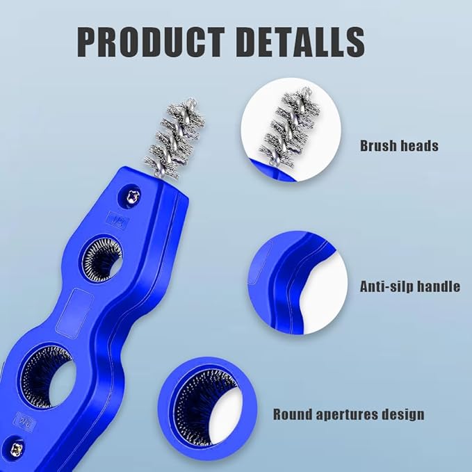 2PCS Car Battery Terminal Cleaning Brush, 4 in 1 Anti-Rust Auto Battery Cleaner with Steel Wire, Universal Car Accessories Battery Cleaner Tool Perfect for Battery Terminals & Pipes
