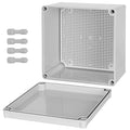 Junction Box，7.9"x 7.9"x 5.1" Outdoor Electrical Box with Mounting Plate, IP67 Dustproof Waterproof ABS Plastic Project Box, DIY Electrical Enclosure Gray (200x 200x 130 mm)