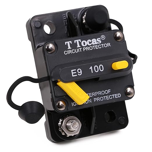E9 100 Amp Circuit Breaker with Manual Reset | Waterproof IP67 DC12V - 48V 100A Switchable Surface Mount