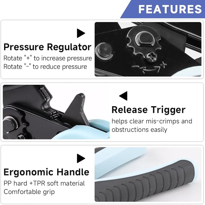 Coaxial Crimping Tool for RG Type Cable -RG50,54,55U,58,59,62,108,133,142,178,301,302,400 BNC 1.5D-2V,3D-2V,4C-2V, LMR-195,200,240 Connector (CRIPMER L3 WG)