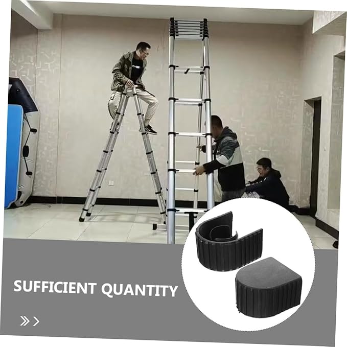 4pcs Non-Slip Ladder Caps Ladder Foot Protection Cushion Enhanced Safety for Telescopic Folding Thickened Aluminum Alloy with Fit