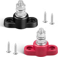 RED WOLF 12V 150A Power Distribution Block 5/16" Single Stud Busbar M8 Terminal Bus Bar 12 Volt DC Battery Junction Post for Auto Boat Marine Solar System Positive and Negative (2PC)