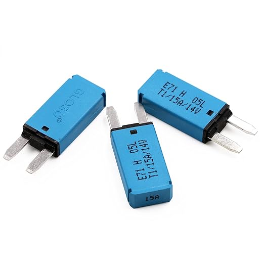 12V 15A Auto Reset Fuse Circuit Breaker ATM Low Profile, Blade Mini Self Resetting Fuses Breakers 12 Volt 15 Amp DC for Car Automotive Boat Marine RV Solar - UL Certified - Pack of 3