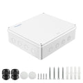 Waterproof Electrical Junction Box (15.7"x13.8"x4.7") with 12 Reserved Holes for Electronics - Sturdy ABS Plastic IP65 Dustproof Project Enclosure - White, (400x350x120mm)