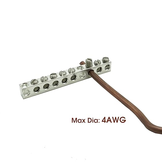 GOUNENGNAIL-UL Certified 8 Terminal Ground Bar Kit, Max Wire Dia 4AWG (10)