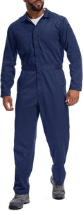 Coveralls for Men Long Sleeve Cotton Blend Work Jumpsuit with Multi Pockets Utility Work Wear
