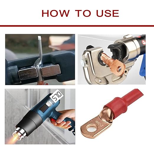 4/0 AWG 5/16" Stud (10 pcs.), Heavy Duty Battery Ring Terminal 4/0 Gauge Wire Connectors 4/0 AWG Battery Cable lugs 5/16 Copper Wire Lugs