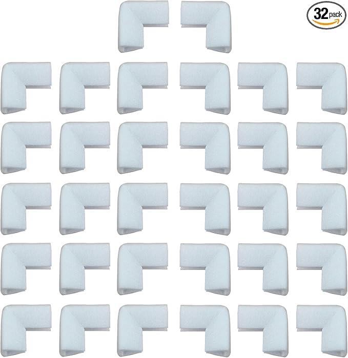 32Pcs Foam Edge Corner Protectors U-groove for Packaging Picture Frames, TV, Mirrors, Glass and Furniture, L-shaped Cushioning Transport Mobile Packaging for thickness of about 0.5inch