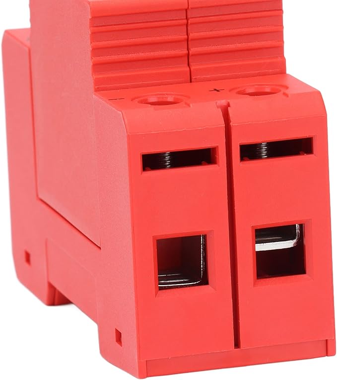 2Pcs Voltage Arrester Device Rail Installation 2P Protective Device DC Photovoltaic Protector Low-Voltage Arrester (DC 500V)