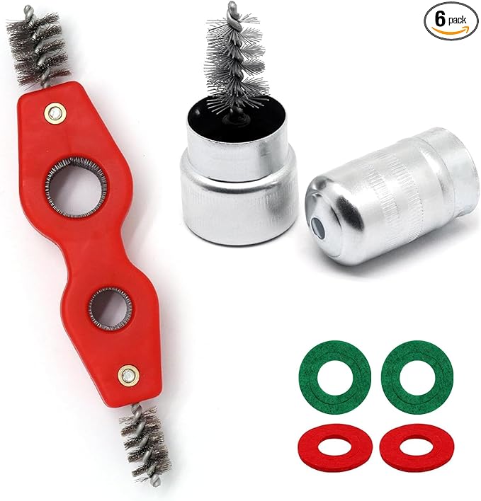 Battery Terminal Cleaner Kit, Battery Terminal Brush & 4 in 1 Copper Tubing Brush & 2pcs Anti-Corrosion Fiber Washers