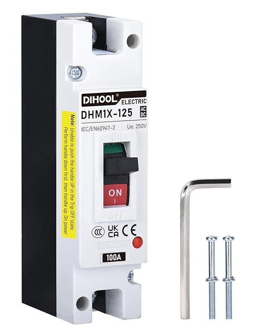 DIHOOL 100 Amp Battery DC Disconnect Switch, DC Breaker for Main Power Station, UPS,Solar