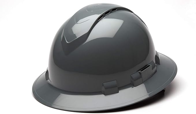 Pyramex Ridgeline Full Brim Vented Hard Hat 4 Point Ratchet Suspension