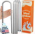 Happin® Trampoline Stakes, Trampoline Accessories, Ground Stakes Heavy Duty, Ground Anchors Screw in, Rebar Stakes, Tent Anchors, Yard Spikes, Galvanized Steel (4 Pack, Silver)
