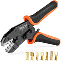 Crimping Tool for Non-Insulated Open Barrel Terminals Receptacles - AWG 20-10 Ratcheting Wire Crimper Tool - Ratchet Wire Terminal Crimping Pliers - Wire Crimping Tool for Molex
