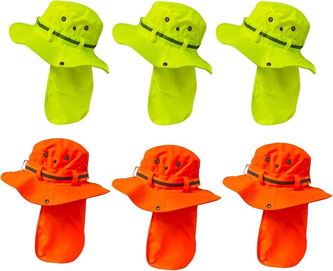 Packable and Adjustable Reflective Neon Boonie Sun Hat