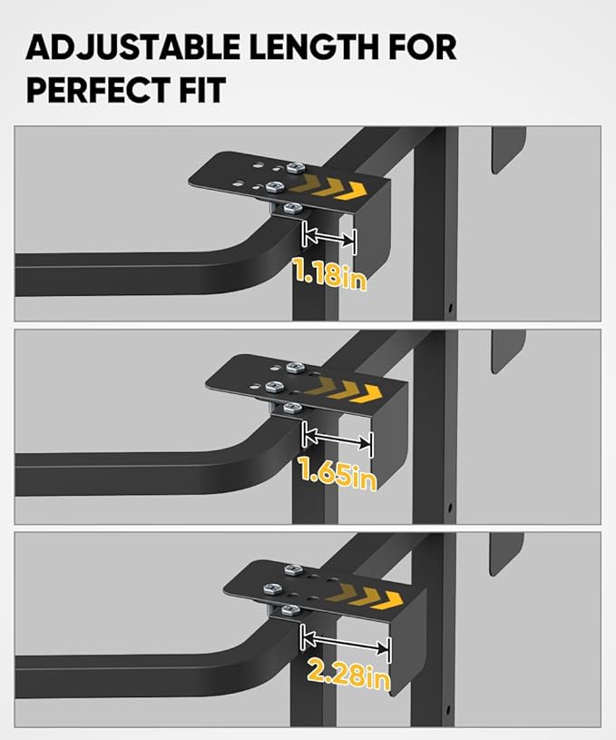 Ladder Stabilizer, Adjustable Heavy Duty Ladder Standoff with Pins & Sheet for Wing Span/Wall Extended Accessory, Ladders Roof Stabilizer with Non-Slip Rubber Pads for Roof Gutter Guard, Black