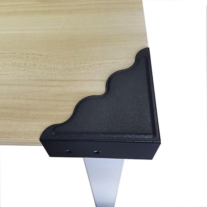 Black Metal Corner Protector 3.7 x 3.7 x 1.5 Inch Pack of 4, Vintage Decorative Corner Guards forTable, Barn Sliding Door,Wood Frames, Boxes, Desk Furniture Angle Edge Protection