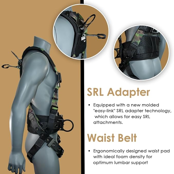 AFP Demon Fall Protection Comfortable Safety Harness (OSHA/ANSI PPE)