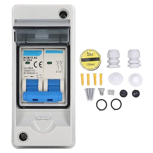 DC Disconnect Switch Electrical Breaker 1000V 25A Miniature Circuit Box IP65 Solar PV System Isolation Overvoltage Overload Protection