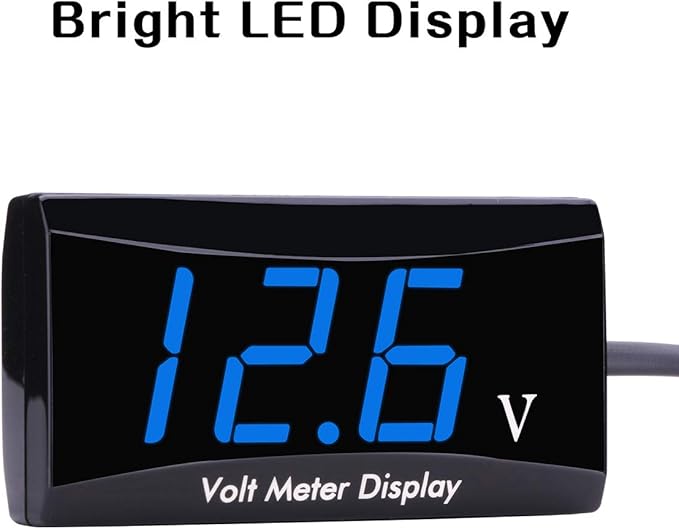 DC 12V Car Digital Voltmeter Gauge - AIMILAR LED Display Voltage Volt Meter for Car Motorcycle (Blue)