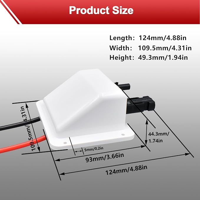 Waterproof Double Cable Entry Gland with 10Ft 10AWG Soft Copper Cable,UV Resistance Dual Cable Entry Housing for Rv, Boat,Camper (with 10ft Cable)