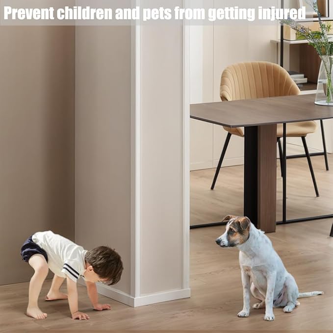 Clear Self-Adhesive Wall Corner Guards Walls Edge Protector & Corner Protectors for Wall, Furniture Corner, Door Easy to Install for Baby (6, 1.2in x 39.5in)