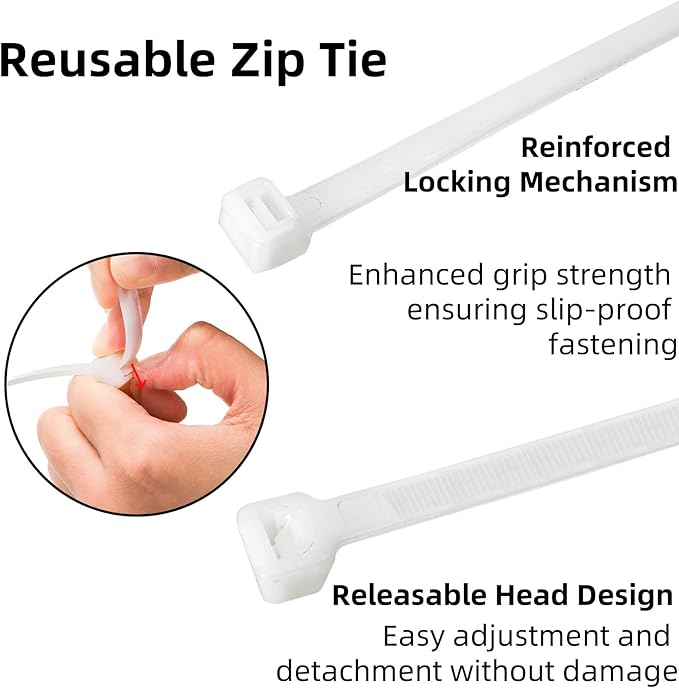100 Pack 36 inch Extra Long Zip Ties, White Heavy Duty Cable Ties Outdoor, Large Thick Nylon Zipties Wire Ties for HVAC, Industrial, Binding Fences