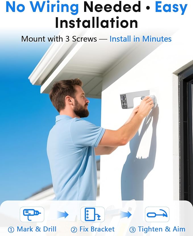 Solar Powered Security Camera Outdoor: 2 PCS AI Motion Detection 2K Outdoor Cameras Wireless - Continuous Power for Home & Business Monitoring