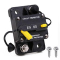 Manual Reset Circuit Breaker 12V 24V 48V 72V 60A for Car Audio RV Automotive Truck Solar System Boat Marine, IP67 Waterproof, UL, Overload Protection, Heavy Duty DC Resettable Breaker 60 Amp
