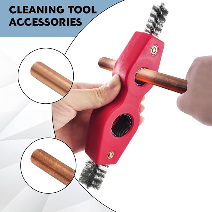 4 in 1 Car Battery Cleaning Brush, Car Battery Terminal Cleaner, Anti-Rust Auto Battery Cleaner with Steel Wire, Battery Cleaner Tool Car Accessories for Cleaning Auto Battery Post (Red)