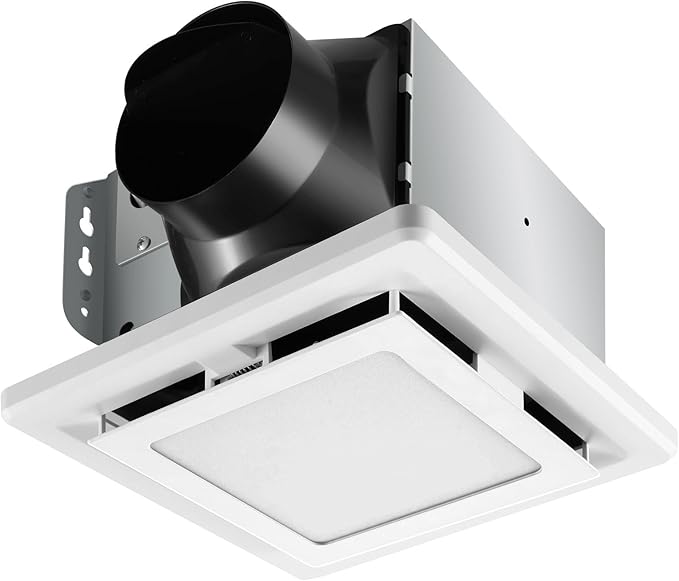 Bathroom Exhaust Fan with Light 110 CFM Quiet 6500K 800LM Household Ventilation Fan Light Combo, Energy Saving Ceiling Mount Bathroom Air extractor, Multipurpose Bath Extractor Easy to Install