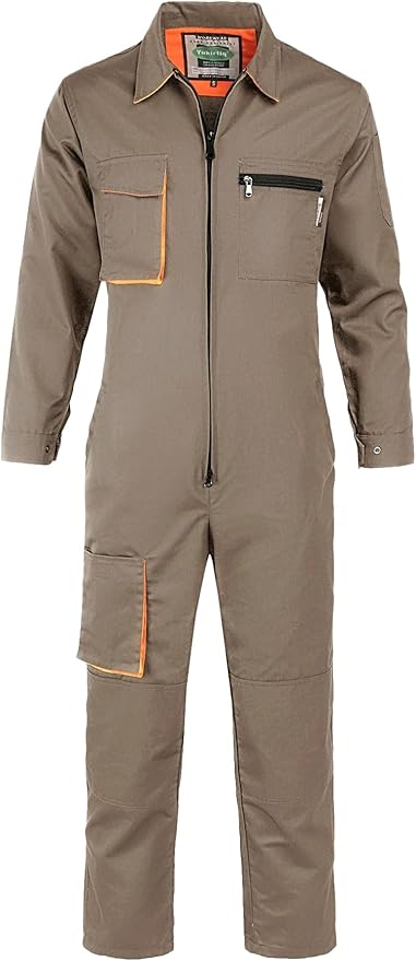 Men's Coveralls Mechanic Work Jumpsuit Multi Pockets Overalls Long Sleeve Workwear Coverall