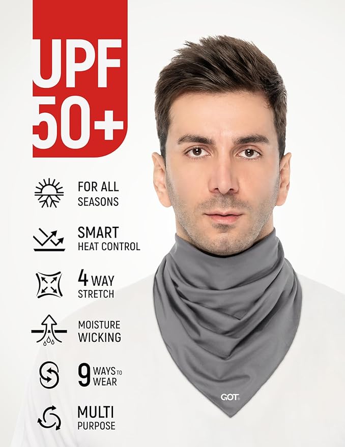 GOT Sports UPF 50+ Cooling Bandana for Men & Women - Thermoregulation, Moisture-Wicking, Sun Protection Bandana Neck Wraps