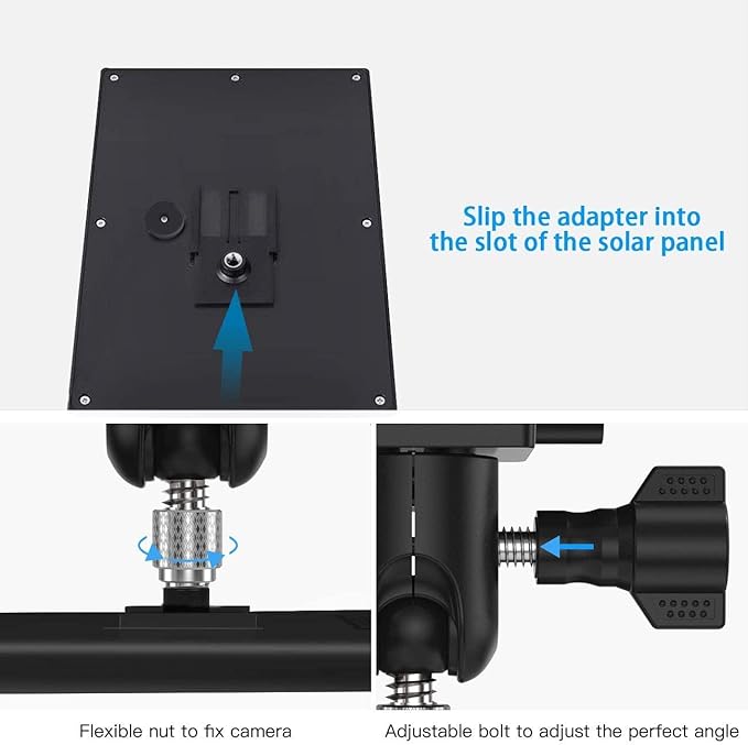 Universal Solar Panel Mount for Eufy/Ring/Reolink/Arlo Solar Panel and More, Fits Up to 17 inch Pole, Tree, Cylindri Rail, Drainage Pipe (Black)