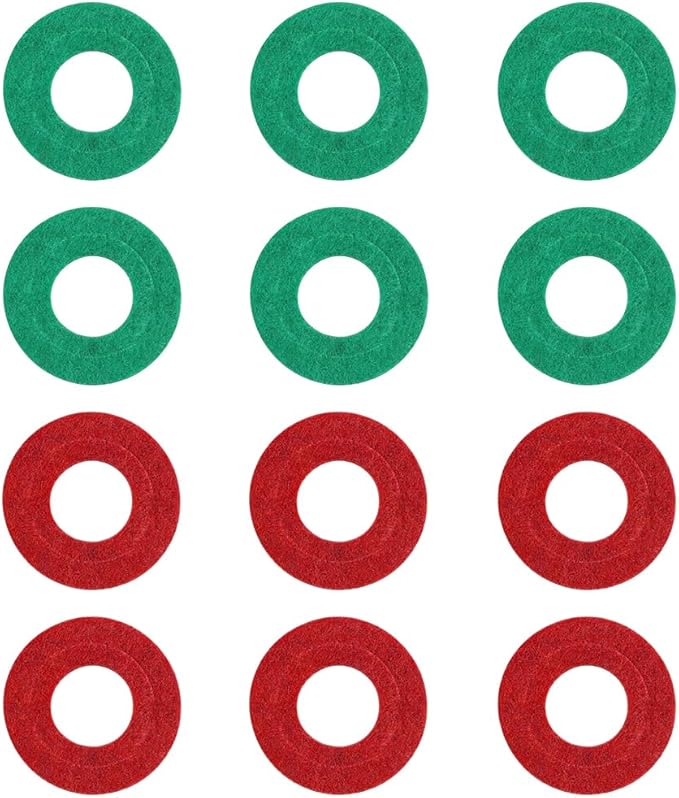 12PCS Car Battery Terminal Protector, Fiber Felt Vehicle Battery Terminal Corrosion Prevention Washer, Anti-Corrosion Batteries Shim Cleaner Kit, Universal for Most Vehicles (Red/Green)