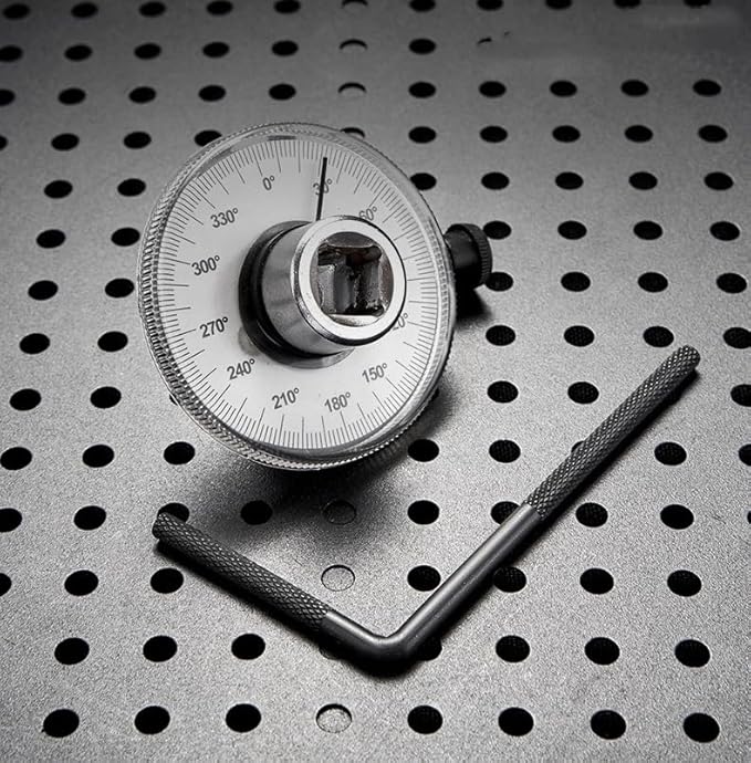 1/2 Inch Torque Wrench Angle Gauge Tool, 360° Adjustable 1/2" Drive Torque meter Wrench Set, Professional Measure Tool