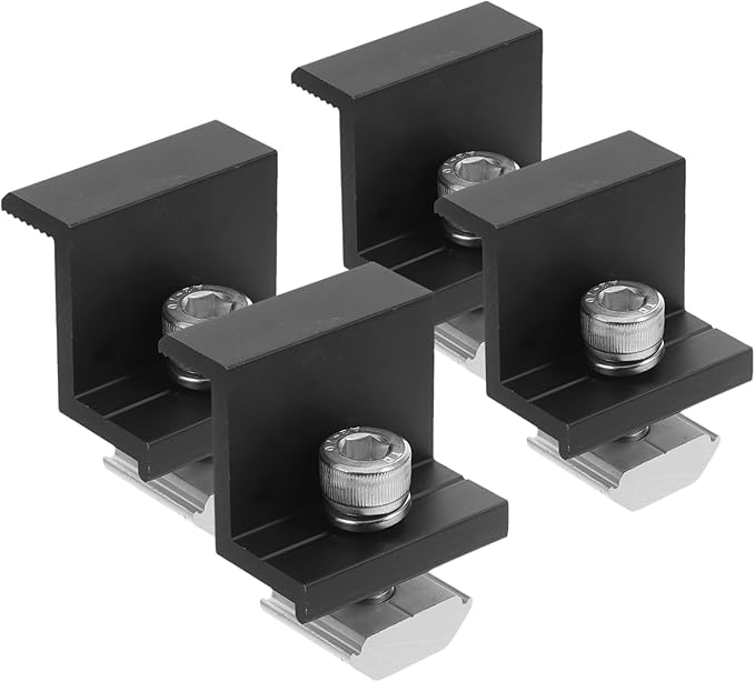 UPKOCH 4pcs Solar Panel Mounting Brackets Adjustable Aluminum Mid End Clamps for Flat Roof Installation Suitable for Solar Panels