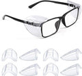 MELASA Safety Glasses Side Shields for Prescription Glasses, Slip on Clear Eye Glasses, Fits Small to Large Eyeglasses