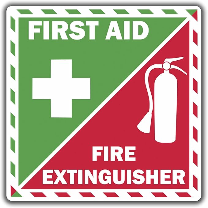 Kramer First Aid Fire Extinguisher Inside Vinyl Sticker Decal Emergency Safety Kit 3" х 3"