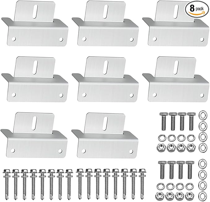 8 Units Solar Panel Mounting Z Brackets 2 Pack Lightweight Aluminum Bracket for RVs, Trailers, Boats, Yachts, Wall and Other Off Gird, 2 Set of 4 Units