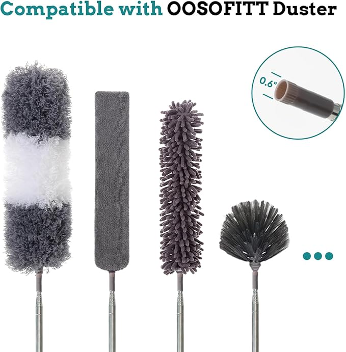 Upgraded Thickened Extension Pole 16'-80', Sturdy Long Telescoping Pole Attachment Microfiber Duster for High Ceiling Cleaning by OOSOFITT