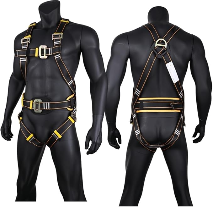 Safety Harness Fall Protection Kit,Full Body Roof Harness for Construction,Heavy-Duty Harness with Safety Rope