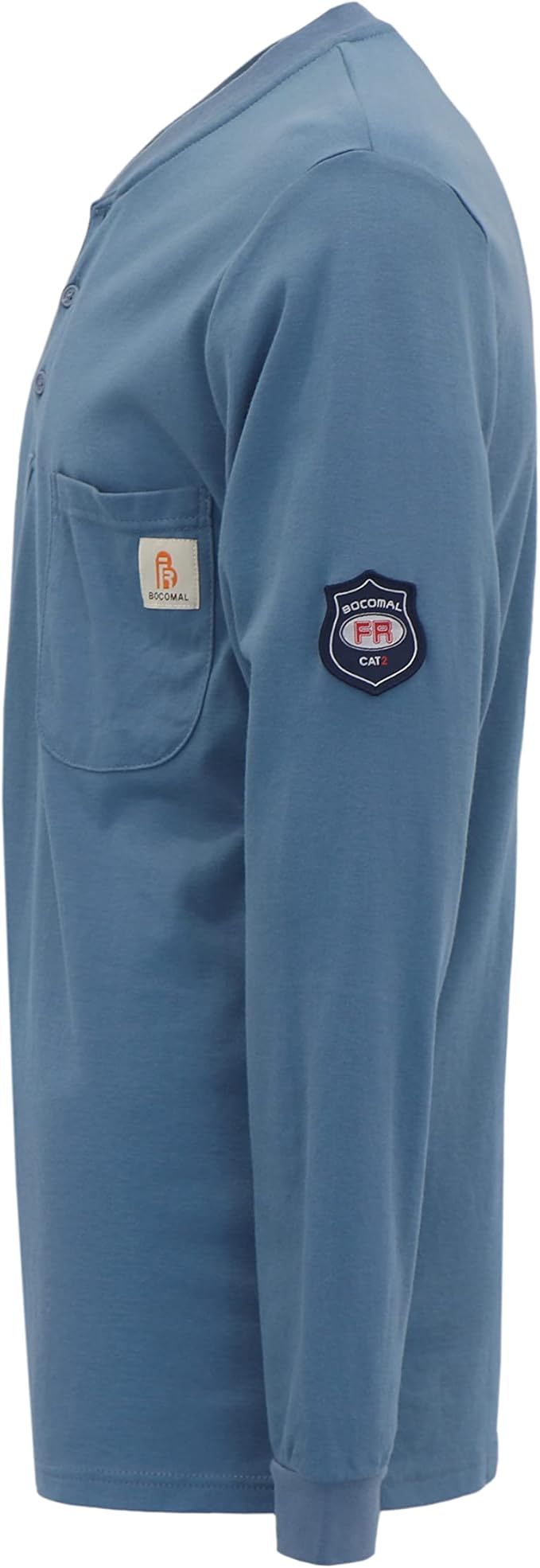 BOCOMAL FR Shirts Flame Resistant Shirt 5.5oz 100% Cotton Light Weight CAT2 Fire Retardant Henley Shirts