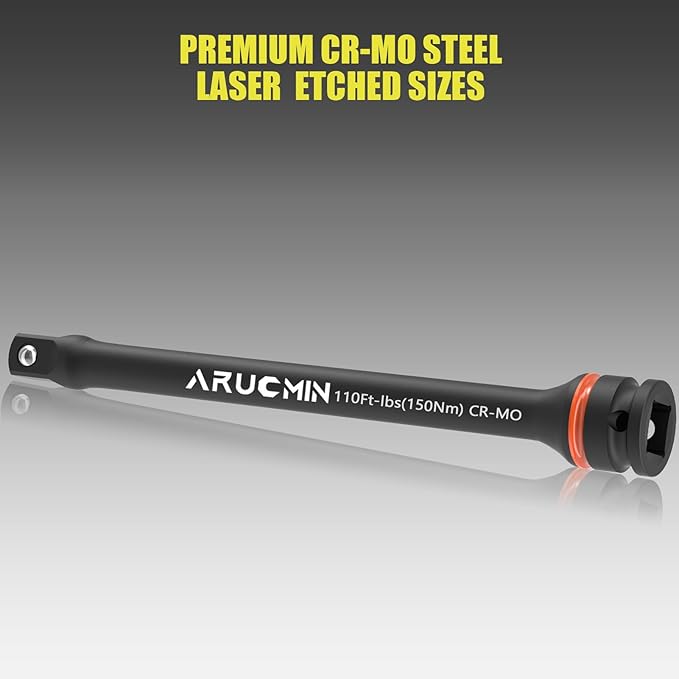 1/2" Drive 110 Ft-Lbs Torque Limiting Extension Bar, 8 Inch Color-Coded Lug Nut Torque Sticks