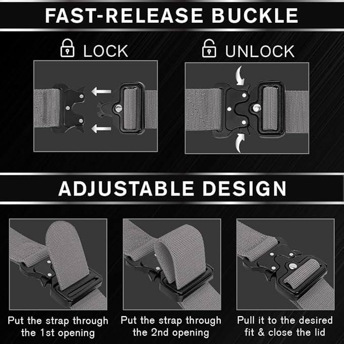 TECEUM Tactical Belt – Heavy-Duty & Quick Release – Military, Work, Rigger, Duty & Utility Belt for Men