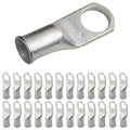 SELTERM 25pcs 4 AWG 3/8" Stud Marine Grade Tinned Copper Battery Cable Lugs, 4 Guage Ring Terminals, UL Wire Lugs Electrical Battery Cable Ends, Tinned Copper Lugs Battery Terminal Connectors