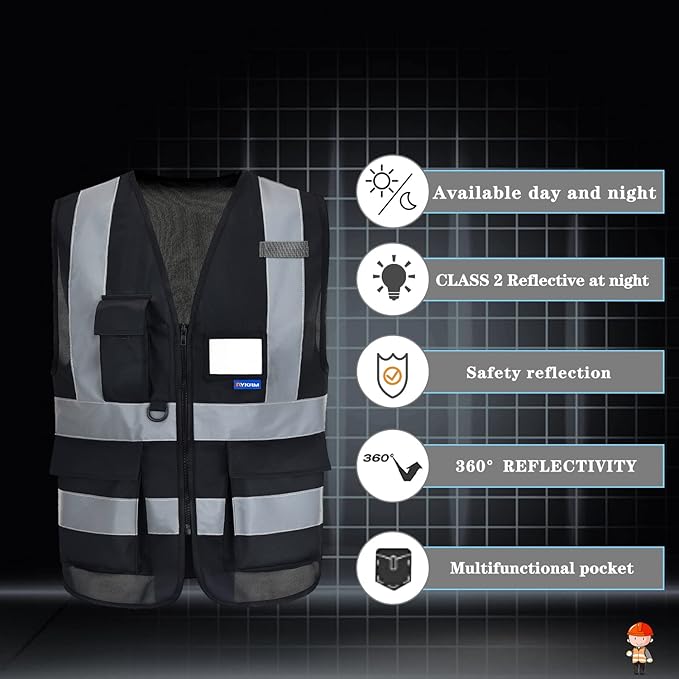 A-SAFETY 4XL 5XL black safety vest