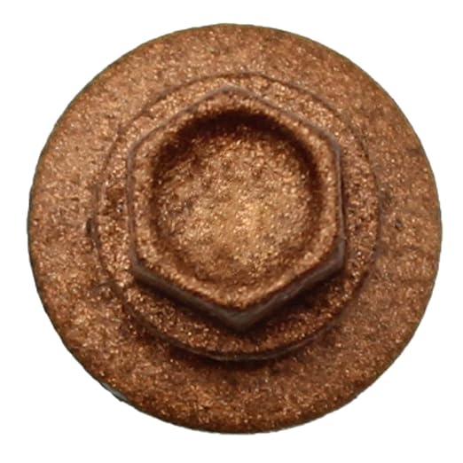 Metal Roofing Screws: (250) 10 x 1 Copper Hex Head Sheet Metal Roof Screw. Self Starting Metal to Wood siding Screws. EPDM Washer. Colored Head