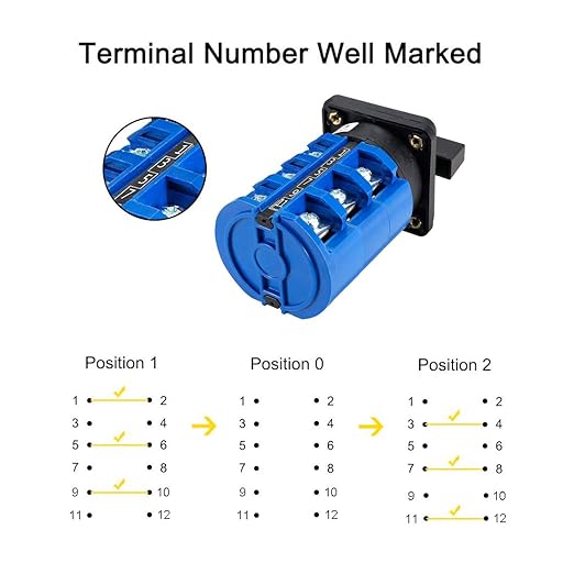 Changeover Switch LW28-63 3 Positions 12 Terminals Universal Rotary Cam Selector Latching Switches 690V 63A