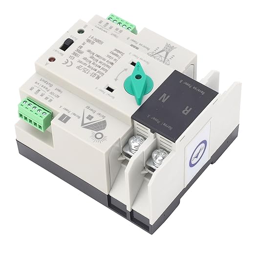 Power Automatic Transfer Switch 2P 110V 63A Mini ATS Generator Changeover Switch for Din Rail Emergency Backup Power System